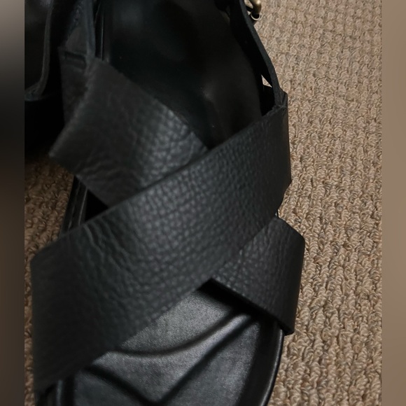 NWOT handmade black leather sandals - Picture 3 of 8